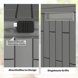 Outsunny Gartenbox 227 l 106,5 x 43 x 54,5 cm Grau
