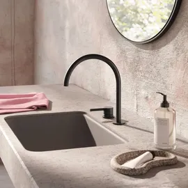 Herzbach DEEP Waschtischarmatur Schwarz matt