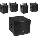Omnitronic Molly-12A+Molly-6 Aktives PA-Lautsprecher-Set inkl. Subwoofer, Bluetooth