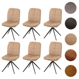 Mendler Esszimmerstuhl HWC-M68 Stoff beige 6er Set