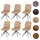 Mendler Esszimmerstuhl HWC-M68 Stoff beige 6er Set