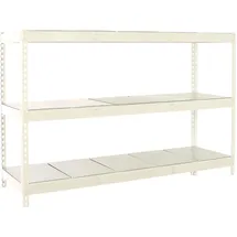 Proregal Schwerlastregal Metal Beast Three HxBxT 200x240x60cm | Fachlast 400kg | Weiß