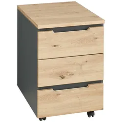Schreibtischcontainer mit Rollen - drei Schubladen 66 cm hoch
