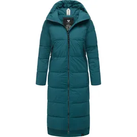 Ragwear Damen Wintermantel warmer wasserdichter und atmungsaktiver Steppmantel extralang mit Kapuze Patrise YOUMODO Pine Green25 Gr. S - S