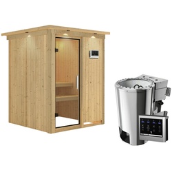 KARIBU Sauna »Ogershof«, inkl. 3.6 kW Saunaofen mit externer Steuerung, für 3 Personen - beige