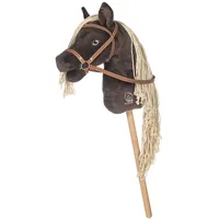 HKM Hobby Horse -Mini- Steckenpferd aus weichem Plüsch - Dunkelbraun