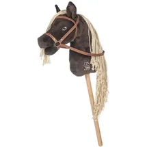 HKM Hobby Horse -Mini- Steckenpferd aus weichem Plüsch - Dunkelbraun