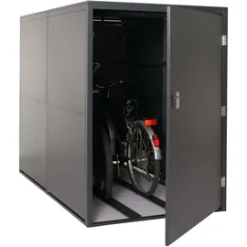 Mendler Fahrradgarage HWC-L56c Fahrradbox abschließbar Metall 160x113x209cm anthrazit