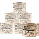 Dehner Fine Nature Nassfutter für Welpen und junge Hunde, Geflügel, 6 x 200 g Dose (1.2 kg)