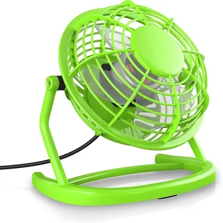 CSL Mini USB-Ventilator, Tischventilator neigbar, An/Aus-Schalter, optimal für den Schreibtisch, grün