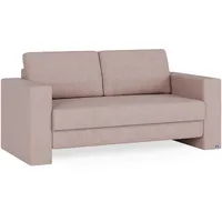 BRUNO Schlafsofa 160cm in Blush Rosa | stabiles Massivholz & Boxspringkomfort