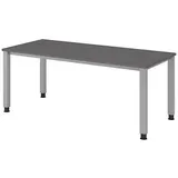 HAMMERBACHER QS19 höhenverstellbarer Schreibtisch grafit rechteckig, 4-Fuß-Gestell silber 180,0 x 80,0 cm