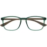 OPULIZE Max Lesebrille - Klassische große rechteckige Fassung - Brille in mattem Transparentgrün mit beigen Bügeln - Herren Damen Unisex - R78-6 - +3,50