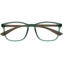 OPULIZE Max Lesebrille - Klassische große rechteckige Fassung - Brille in mattem Transparentgrün mit beigen Bügeln - Herren Damen Unisex - R78-6 - +3,50