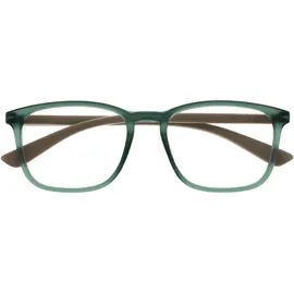 OPULIZE Max Lesebrille - Klassische große rechteckige Fassung - Brille in mattem Transparentgrün mit beigen Bügeln - Herren Damen Unisex - R78-6 - +3,50