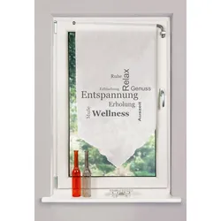 Scheibengardine HOME WOHNIDEEN "AUSZEIT" Gr. 2, grau, B:60cm H:100cm, Voile, Polyester, Gardinen, DIGITALBEDRUCKT, VOILE, SCHAUBE