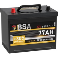 Asia Autobatterie 77Ah 12V 660A/EN Asia Batterie Pluspol Links statt 70Ah 80Ah
