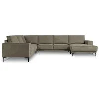 OTTO home Wohnlandschaft OTTO HOME "OLAND U-Form, XXL, B: 342 cm, Skandi-Design", braun, B:342cm H:85cm T:260cm, 100% Polyester, Sofas, Wohnlandschaft, Skandi-Design in Struktur, Flachgewebe, Luxus-Microfaser, Boucle