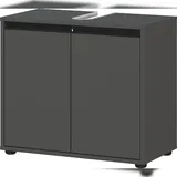 KADIMA DESIGN WB-Unterschrank 63x34x55cm | 2 Türen & Soft-Close | Siphonausschnitt | Graphit | Made in Germany | Badschrank Modern | Kadima Design Serie HAMBURG