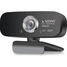 Savio CAK-02 webcam (2 Mpx), Webcam, Schwarz