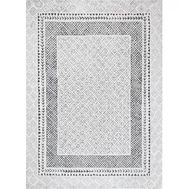 livabliss Monaco Wohnzimmer Boho, großer Schlafzimmer 160x213 cm ,Esszimmer mit geometrischem Muster, Skandinavischer Wohnzimmer modern in Grau, Schwarz, Creme