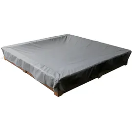 mehr Garten Premium Sandkasten Abdeckung 202 x 202 x 20 cm Grau