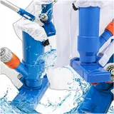 KRUMAD Poolsauger 3-in-1 mit Filterbeutel und 3 Bürsten, ohne Strom, Hand-Poolreiniger für Pool, Teich, Whirlpool, kompatibel mit Teleskopstange