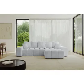 altdecor Ecksofa Cord 2-Sitzer Grau
