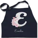 Kinderschürze Schürze Kinder Jungen - Weihnachten Name Anfangsbuchstabe - Personalisierte Geschenke mit Buchstaben Mädchen Geschenkideen mit Namen Frauen - 2-6 Jahre - Navy Blau - 2-6 Jahre