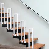 Handlauf Treppe, TreppengeläNder Innen AußEn für Treppen, GeläNder Treppe EingangsgeläNder U-FöRmiger GeläNder Treppe Handlauf Treppenhandlauf Bausatz Handlauf Schwarz (90cm, Stil 4)