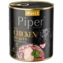 PIPER Nassfutter mit Hühnerherzen und Spinat für Hunde 800 g