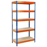 karatcommercial Schwerlastregal Grizzly Blau-Orange Höhe: 220 cm Breite: 90 cm Tiefe: 60 cm
