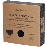 BERTYNE Le Shorty Menstruel - Coton bio Flux abondant Taille S Noir Culotte Menstruelle 1 pc(s)