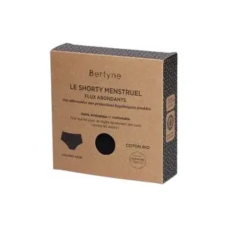 BERTYNE Le Shorty Menstruel - Coton bio Flux abondant Taille S Noir Culotte Menstruelle 1 pc(s)