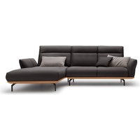 hülsta sofa Ecksofa hs.460, Sockel in Eiche, Winkelfüße in Umbragrau, Breite 298 cm braun