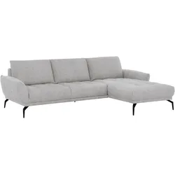 Ecksofa EXXPO - SOFA FASHION "NICEA erstklassiger Sitzkomfort", grau (light grau), B:264cm H:87cm T:171cm, Sofas, In hochwertiger Verarbeitung und ergonomische Sitzposition