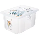 keeeper Bambi Aufbewahrungsbox mit Deckel, Dreh- und stapelbar, Für Kinder, 15 l, Karolina, Transparent