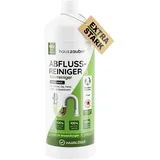 hauszauber® - Abflussreiniger [EXTRA STARK] 1000 ml - Löst Speisereste, Öle, Fette & Haare - Profi Rohrreiniger für Badewanne, Waschbecken, Dusche, Siphon, Bad und Küche - Abflussfrei & Haarweg