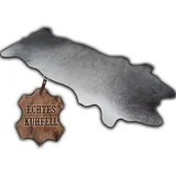 unendlich schoen - Echter Kuhfell Teppich klein, Made in Germany, geruchsneutral, Rinderfell ideal fr Wohnzimmer Esszimmer Flur (Taupe/grau, 160 x 70 cm)