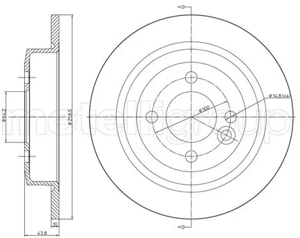 METELLI Bremsscheibe 230667c voll 259mm 10mm für MINI
