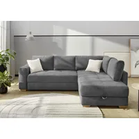 Jockenhöfer Gruppe Ecksofa »Sunset, Dauerschlafsofa mit« Tonnentaschen-Federkern, 5cm Kaltschaumtopper, flexible montierbar, grau