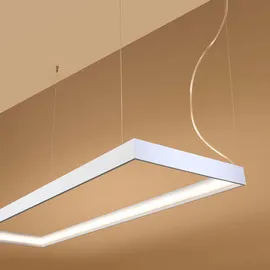 Sollux Lighting Hängelampe Pendelleuchte Esszimmerlampe weiß LED Alu Wohnzimmerleuchte eckig