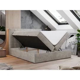 MKS Boxspringbett 160 x 200 cm H3 Beige