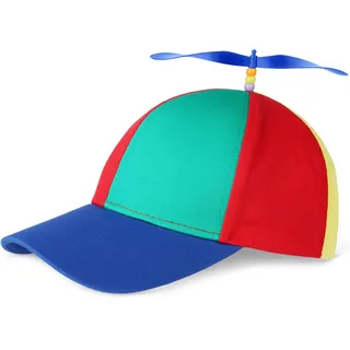 Aomig Propeller Mütze, Bunte Propellermütze, Hubschraubermütze Propeller Cap, Hubschrauber-Kappe, Party Hut für Kinder - Größenverstellbar (Kinder–Baseballkappe)