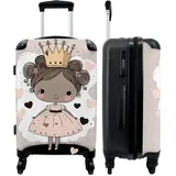 NoBoringSuitcases.com® Hartschalenkoffer Mädchen Kinder Koffer fürs Gepäck Carry on Trolli Geschenke - Prinzessinnen - Kleid - 67x43x25cm
