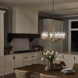 Elstead Lighting Pendelleuchte Hängelampe Deckenleuchte Esszimmerlampe Messing 6-flammig D 71,1cm