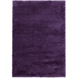 Hochflorteppich Shaggy Einfarbig Weich Flauschig Waschbar Strapazierfähig Schlafzimmer Violett 160x230 cm – SALZACH von Kadima Design
