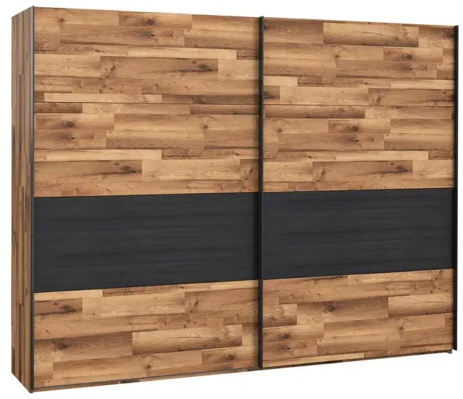 FORTE Schwebetürenschrank Fayola 270 x 211 cm Holzoptik Braun Eiche