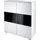 Priess Hochkommode 82 x 103 x 38 cm Schwarz / Weiß