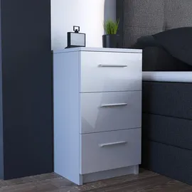 Vicco Nachtkommode Boxspringbett 2er Set 66cm hoch Nachtschrank Nachttisch Weiß hochglanz